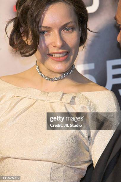 Rie Rasmussen during "Angel-A" - Ceremony to Welcome Luc Besson and Rie Rasmussen for Their Visit to Japan at Marunouchi Building Hall in Tokyo,...