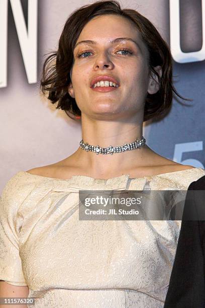 Rie Rasmussen during "Angel-A" - Ceremony to Welcome Luc Besson and Rie Rasmussen for Their Visit to Japan at Marunouchi Building Hall in Tokyo,...