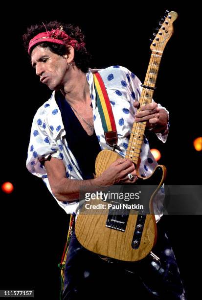 Keith Richards of the Rolling Stones on the Steel Wheels Tour in 1989 in Jacksonville, Fla.