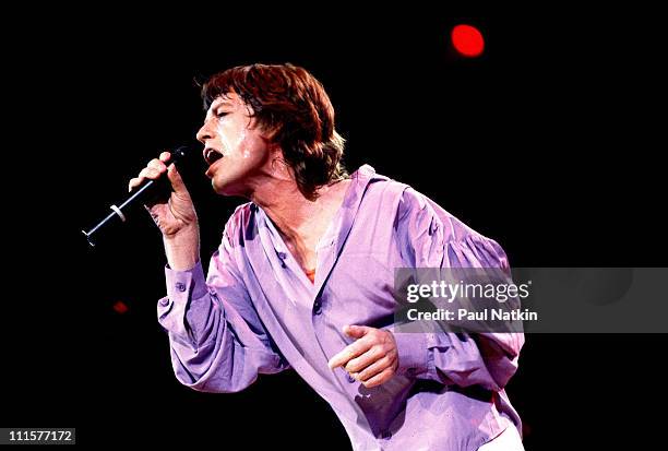 Mick Jagger of the Rolling Stones on 1981 Tour in Rockford, IL.
