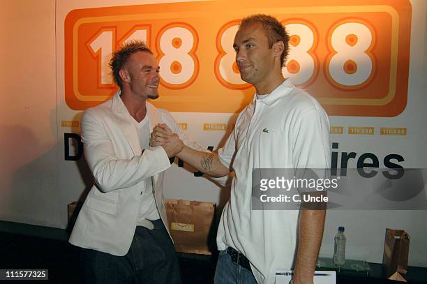 Fran Cosgrove and Calum Best during 118 888 - Launch Party at Trap in London, Great Britain.