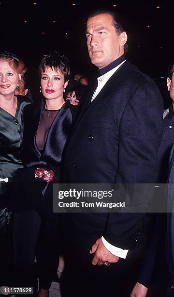 Steven Seagal and Kelly LeBrock at film premiere of "Out for Justice"