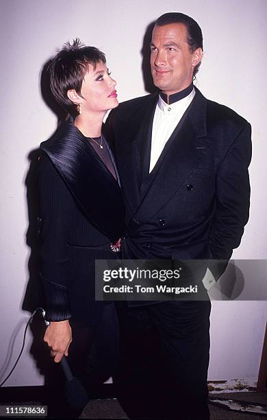 Steven Seagal and Kelly LeBrock at film premiere of "Out for Justice"