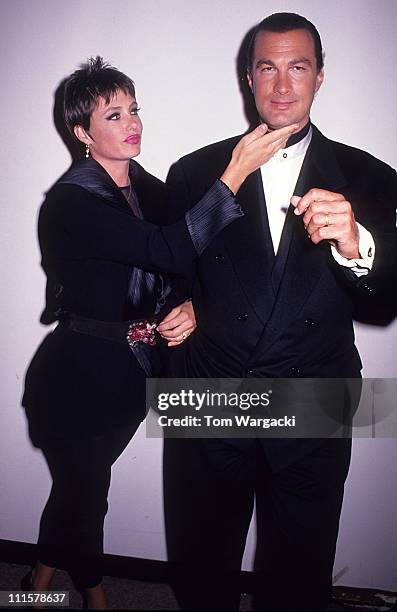 Steven Seagal and Kelly LeBrock at film premiere of "Out for Justice"