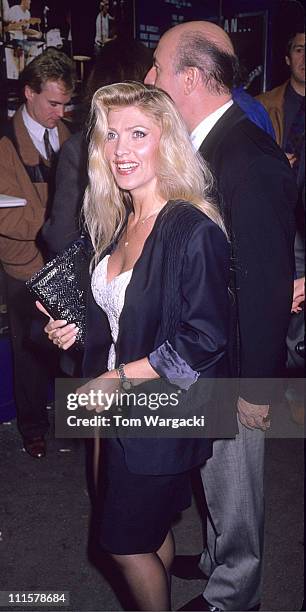 Lynsey De Paul and Guest during Lynsey De Paul at the First Night of Musical "Buddy" in 1989 in London, Great Britain.