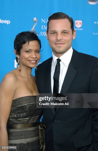 Justin Chambers and Keisha Chambers during The 37th Annual NAACP Image Awards - Red Carpet at Shrine Auditorium in Los Angeles, California, United...