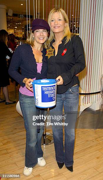 Penny Smith and Gaby Roslin during Celebrity Shopping Evening at Topshop in Aid of The Terrence Higgins Trust - December 1, 2005 at Topshop in...