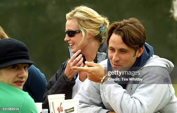 Elize du Toit and Nick Pickard during V Festival 2005 - Chelmsford - Day One - Backstage at Hylands Park in Chelmsford, Great Britain.