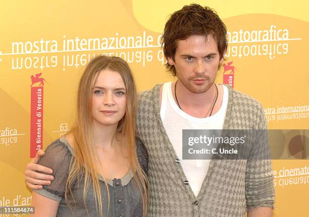 Sara Forestier and Tom Riley during The 63rd International Venice Film Festival - "Quelques Jours En Septembre" Photocall at Palazzo del Casino in...