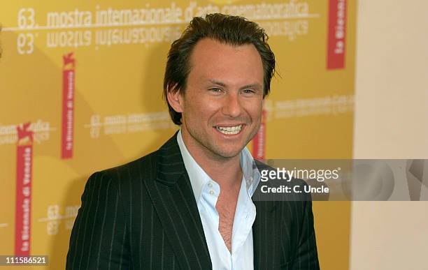 Chrsitian Slater during The 63rd International Venice Film Festival - "Bobby" Photocall at Palazzo del Casino in Lido, Italy.