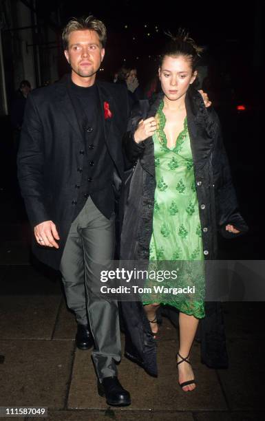 Darren Day and Anna Friel during Anna Friel and Darren Day at the Waldorf Hotel for the Jesus Christ Superstar Party at Waldorf Hotel in London,...