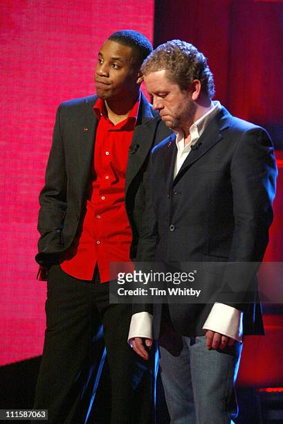 Reggie Yates and John Culshaw during Comic Relief Does Fame Academy - March 5, 2005 at Lambeth College in London, England, Great Britain.
