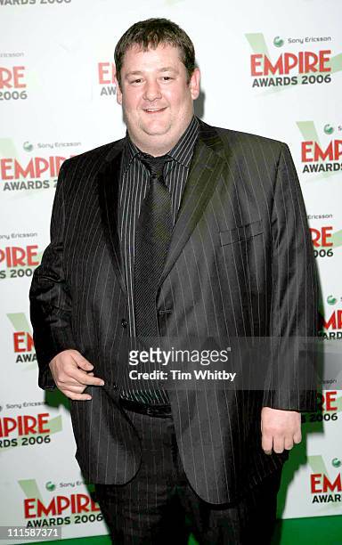 Johnny Vegas during Sony Ericsson Empire Film Awards 2006 - Inside Arrivals at Hilton London Metropole in London, Great Britain.