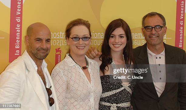 Stanley Tucci, Meryl Streep, Anne Hathaway and David Frankel