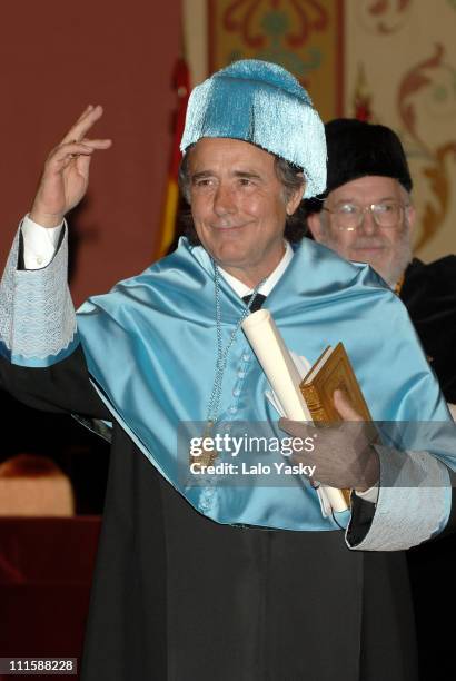 Joan Manuel Serrat during Joan Manuel Serrat Given Honourary Doctorate From Universidad Complutense de Madrid at Universidad Complutense de Madrid in...