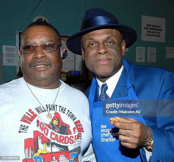 James Johnson and Michael Colyar during New Image Emergency Shelter for the Homeless Honors Comedian Michael Colyar and Councilwoman Jan Perry -...