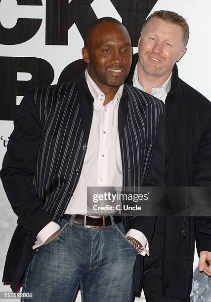 Nigel Benn and Steve Collins during "Rocky Balboa" London Premiere - Red Carpet at Vue in London, Great Britain.