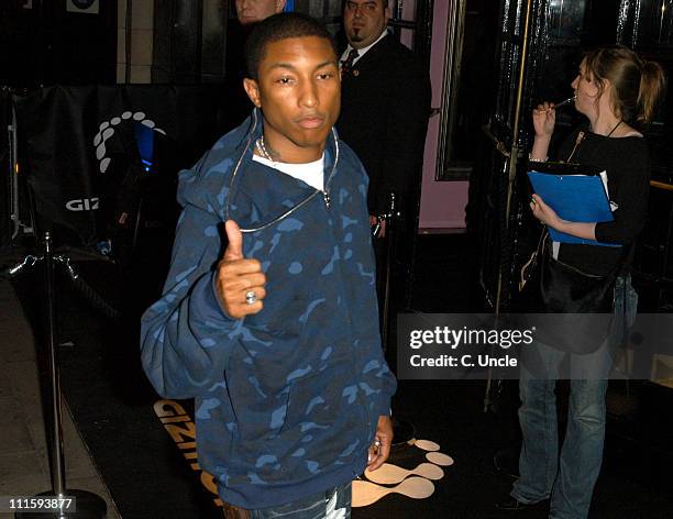 Pharrell Williams during Gizmondo Launch Party - Arrivals at Sheraton Park Lane Hotel in London, Great Britain.