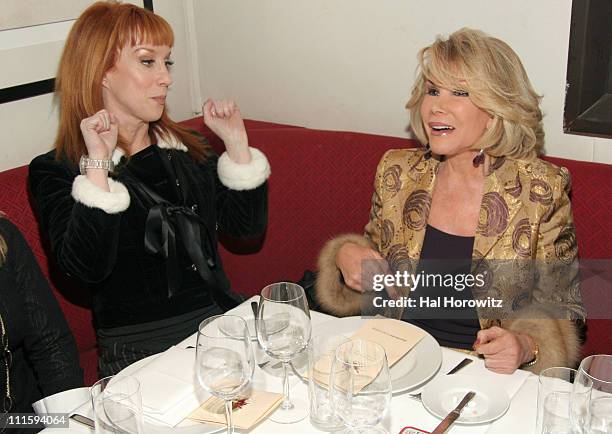 Kathy Griffin and Joan Rivers during Joan Rivers and Kathy Griffin Dine at David Burke & Donatella in New York City at David Burke & Donatella in New...
