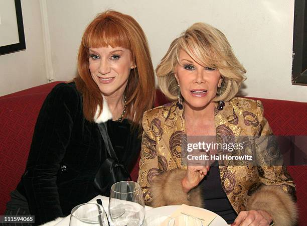 Kathy Griffin and Joan Rivers during Joan Rivers and Kathy Griffin Dine at David Burke & Donatella in New York City at David Burke & Donatella in New...