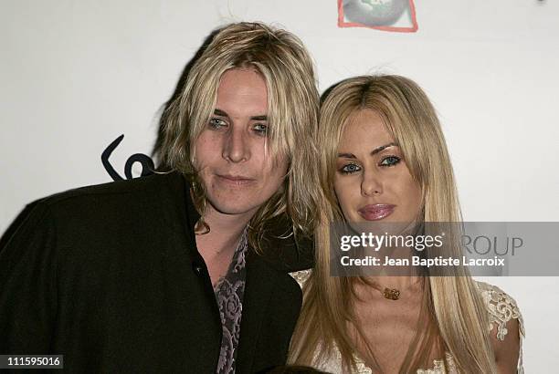 Zack Ambrose and Shauna Sand Lamas during The First Anniversary Celebration of Artpeace Gallery at Artpeace Gallery in Burbank, California, United...