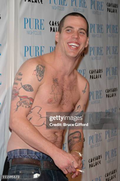 Steve-O during Pure Mania As Steve-O Hosts "Jackass 2" DVD Release Party at Pure Nightclub at Caesars Palace in Las Vegas, Nevada, United States.