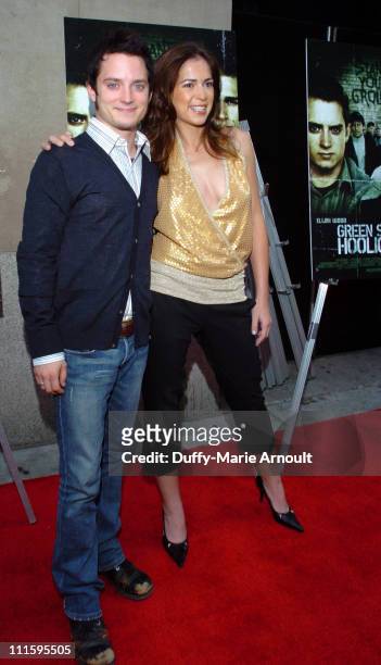 Elijah Wood and Lexi Alexander, director during "Green Street Hooligans" New York Premiere at Union Square Stadium 14 in New York City, New York,...