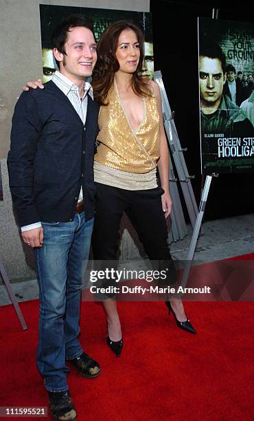 Elijah Wood and Lexi Alexander, director during "Green Street Hooligans" New York Premiere at Union Square Stadium 14 in New York City, New York,...