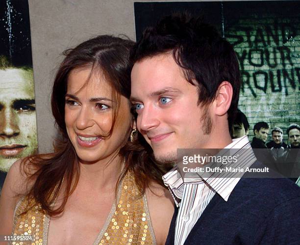 Lexi Alexander, director, and Elijah Wood during "Green Street Hooligans" New York Premiere at Union Square Stadium 14 in New York City, New York,...