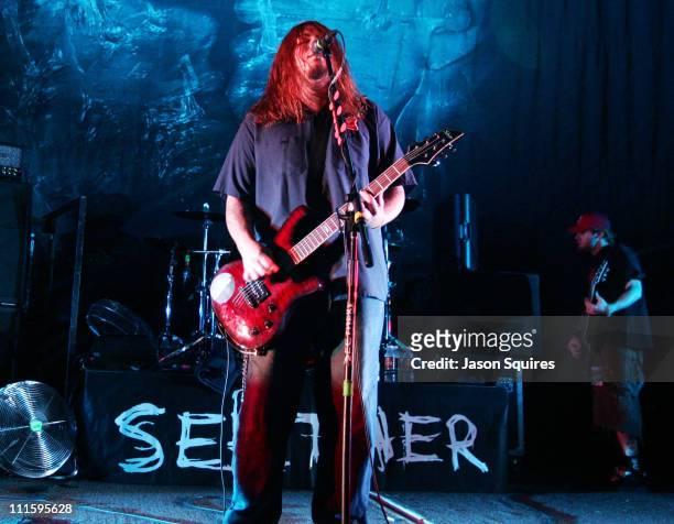Shaun Morgan of Seether during Seether performs in Kansas City on August 4, 2004 at Verizon Wireless Amphitheater in Bonner Springs, Kansas, United...