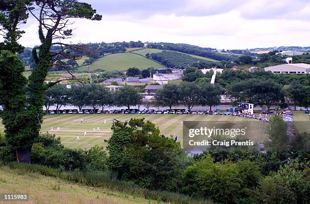 Ground view of the match between Cornwall and Sussex in the Cheltenham and Gloucester Trophy at the Truro Cricket Club in Truro, Cornwall. +DIGITAL...