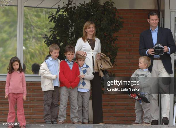 Victoria Federica, Miguel, Froilan, Juan Valentin, Cristina of Spain, Inaki Urdangarin and Pablo NicolAes