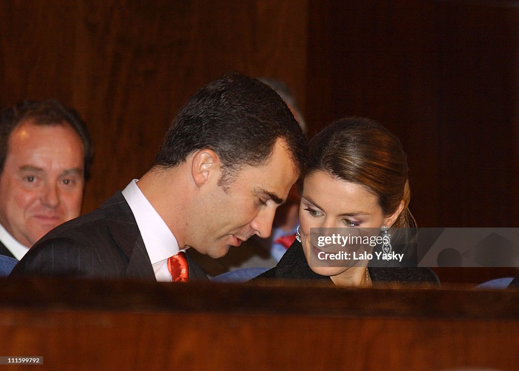 Prince Felipe and Princess Letizia Attend the Pre-Awards Prince of Asturias Gala Concert