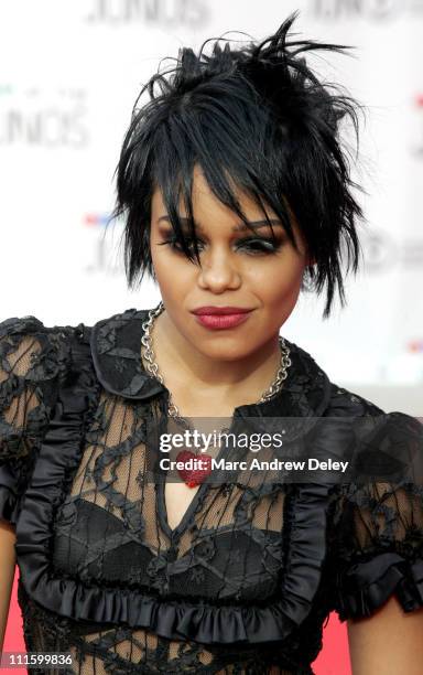 Fefe Dobson during 2005 Canadian Juno Awards - Arrivals at MTS Centre in Winnipeg, Manitoba, Canada.