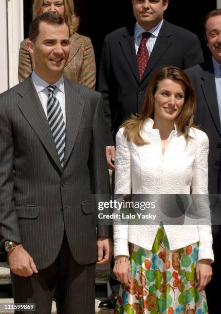 Crown Prince Felipe and Crown Princess Letizia during Crown Prince Felipe and Crown Princess Letizia Attend Official Audiences at Zarzuela Palace -...