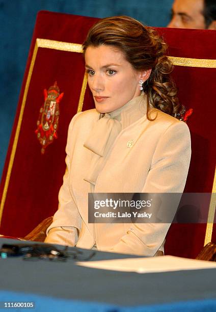 Princess Letizia during 24th Annual Prince of Asturias Awards Ceremony at Campoamor Theatre in Oviedo, Oviedo, Spain.