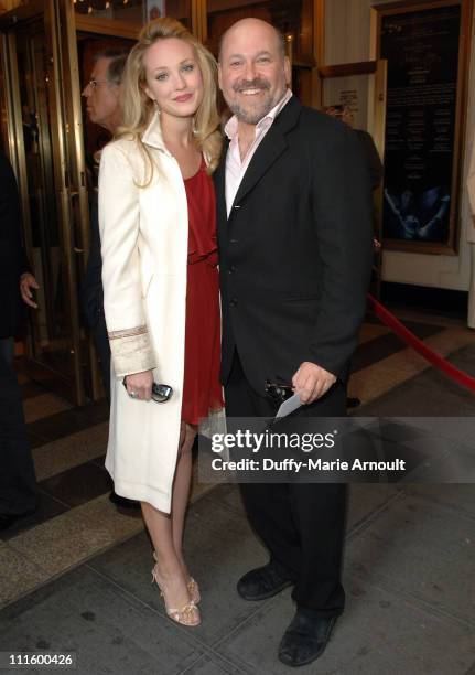 Brandi Burkhardt and Frank Wildhorn during National Theatre's Coram Boy Opening - Arrivals and Curtain Call at Imperial Theatre in New York City, New...