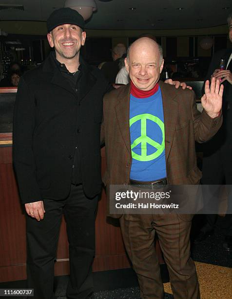 Scott Elliott and Wallace Shawn during "The Fever" Off Broadway Opening Night at Metro Marche in New York City, New York, United States.