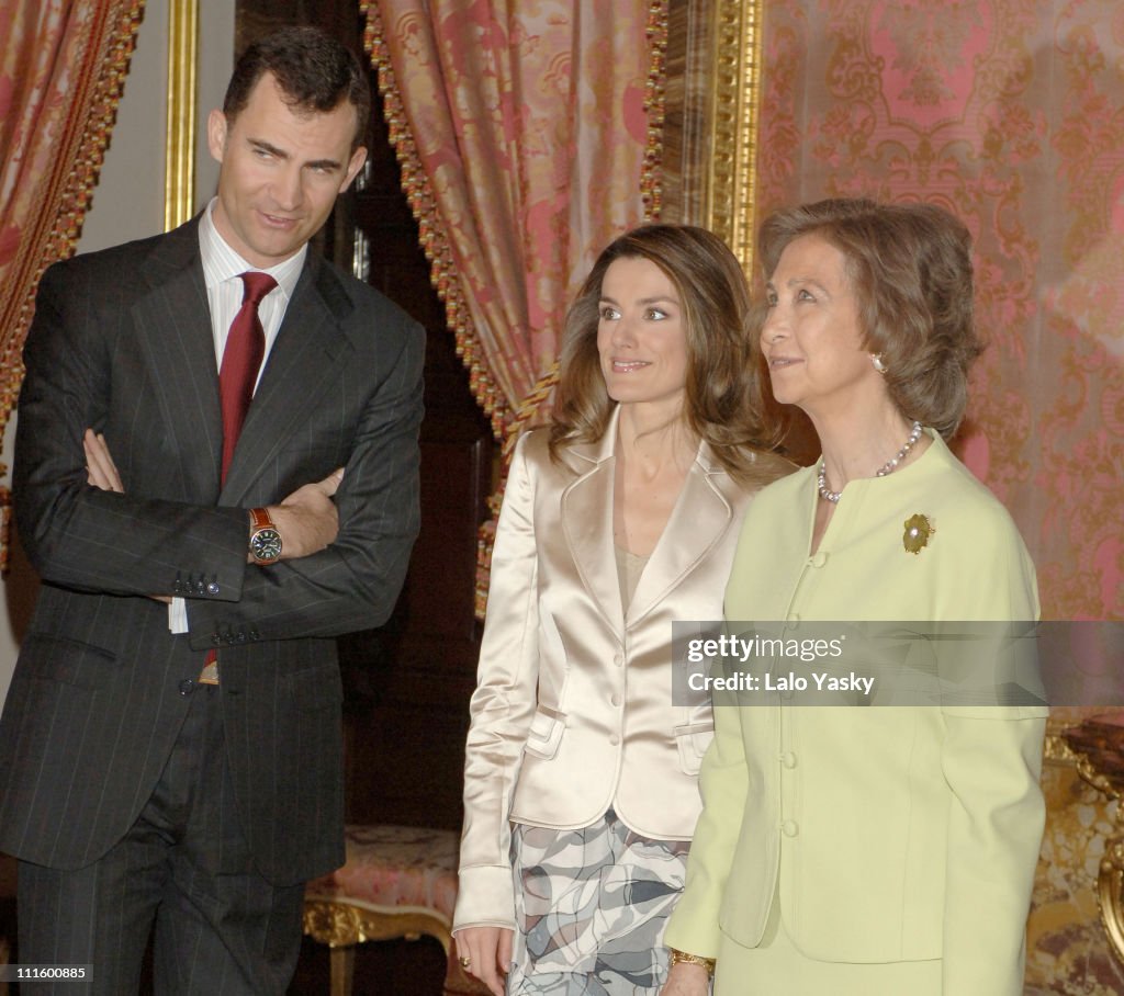 Crown Prince Felipe and Crown Princess Letizia of Spain Preside at a Literary Lunch in Madrid - April 20, 2006