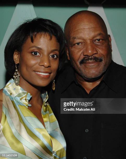 Jim Brown and wife Monique during Bill Bellamy Surprise 40th Birthday Party at Monroe's in West Hollywood, California, United States.