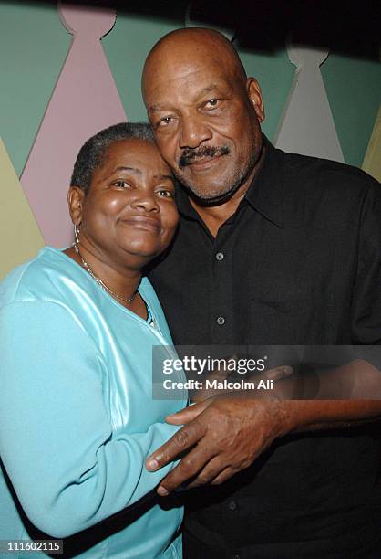 Edna Bellamy and Jim Brown during Bill Bellamy Surprise 40th Birthday Party at Monroe's in West Hollywood, California, United States.