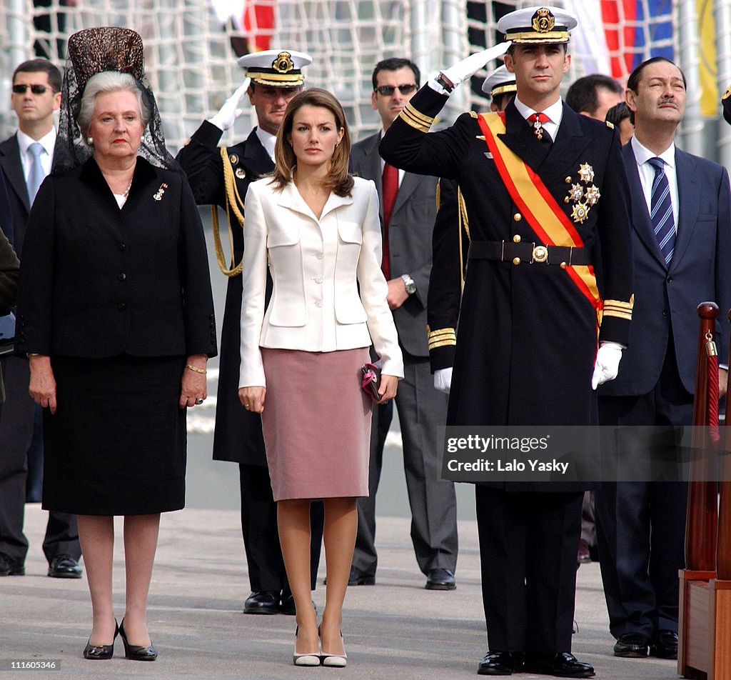 The Spanish Royal Family at the Frigate Juan de Borbon Flag Ceremony