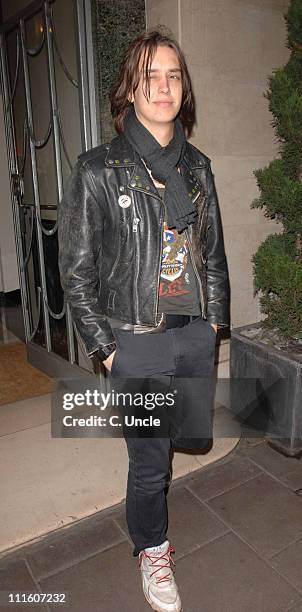 Julian Casablancas during Members of The Strokes Sighting at Claridge's Hotel in London - January 24, 2006 at Claridge's in London, Great Britain.