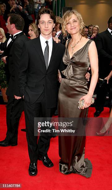 James McAvoy and Anne Marie Duff during The 2006 British Academy Television Awards - Arrivals at Grosvenor House in London, Great Britain.
