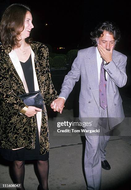 Dustin Hoffman with his wife Lisa during Dustin Hoffman Sighting - July 4, 1989 at Harry's Bar in London, Great Britain.