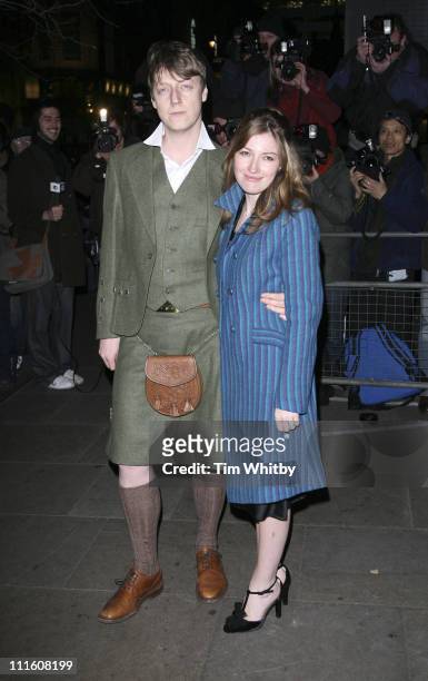 Kelly McDonald and husband Dougie Payne during Burns' Night VIP Fundraising Party - January 25, 2006 at St Martin's Lane Hotel in London, Great...