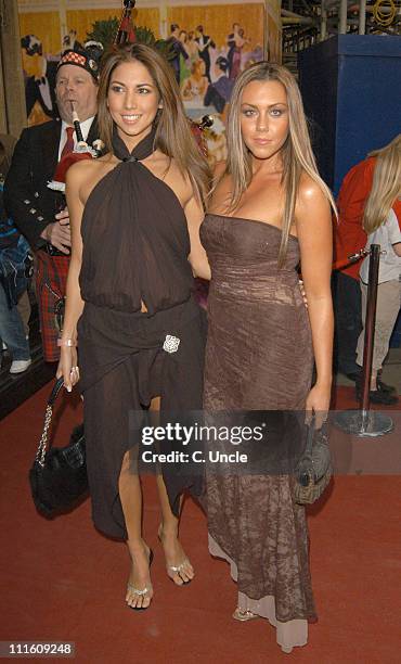 Leilani and Michelle Heaton during The 2005 PFA Awards - Arrivals at Grosvenor House Hotel in London, Great Britain.
