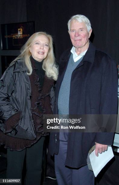 Barbara Bain & Peter Graves during 12th Annual Screen Actors Guild Awards - Rehearsal at Shrine Expo Hall in Los Angeles, California, United States.