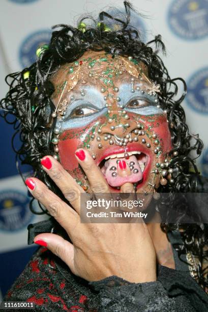 Elaine Davidson, the most pierced woman during 50th Anniversary Party for the Guinness Book of World Records at The Royal Opera House in London,...