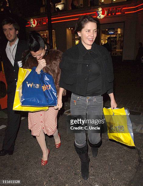 Fran Cutler and Sadie Frost during Walk The Line: A Tribute to Johnny Cash - Departures at Cafe de Paris in London, Great Britain.